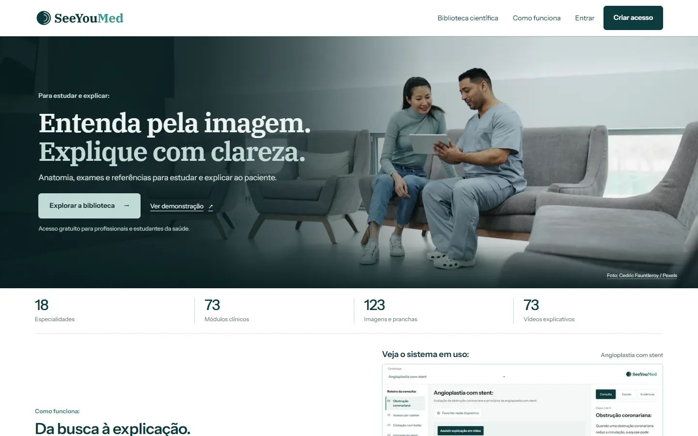 Página de entrada do SeeYouMed